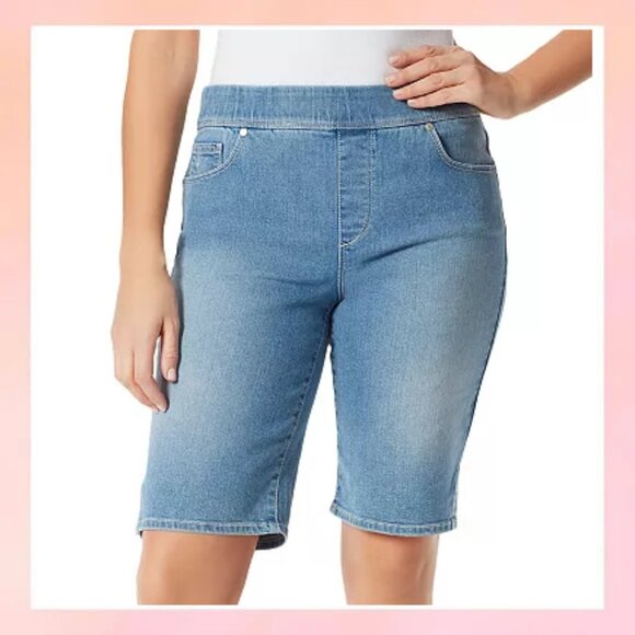 Jag Jeans High-Waisted Denim Bermuda Shorts- Medium - Picture 1 of 4